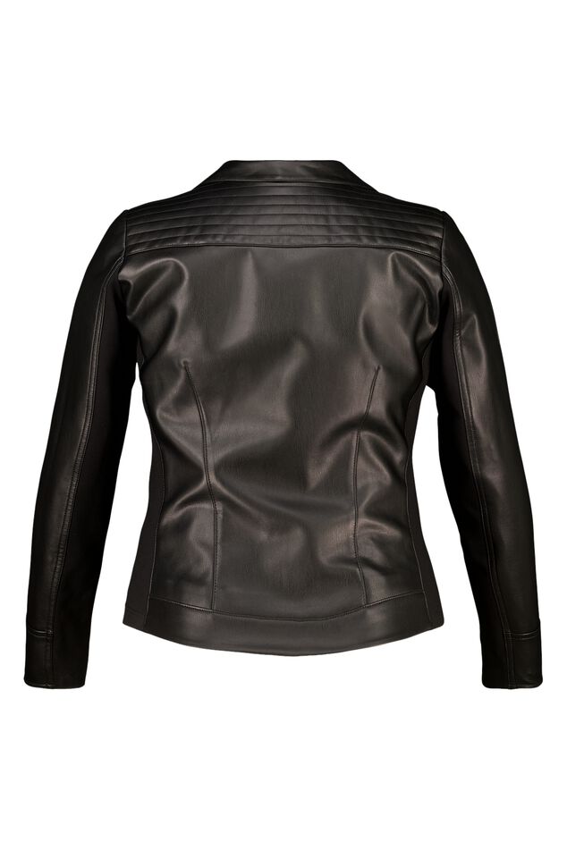 Veste élégante en cuir ornée de détails argentés image number 2