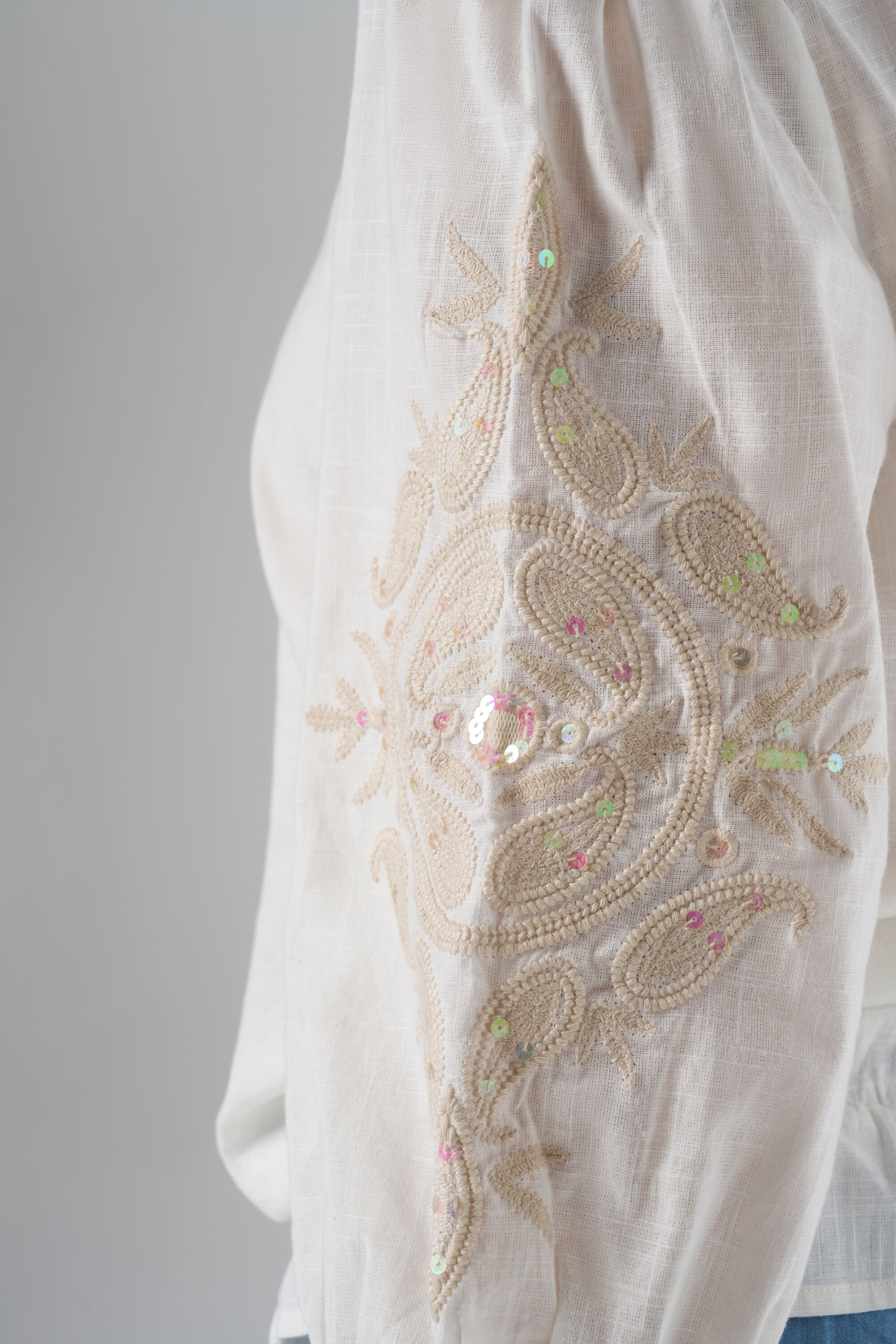 Chemisier en coton paillet&eacute; image number 4