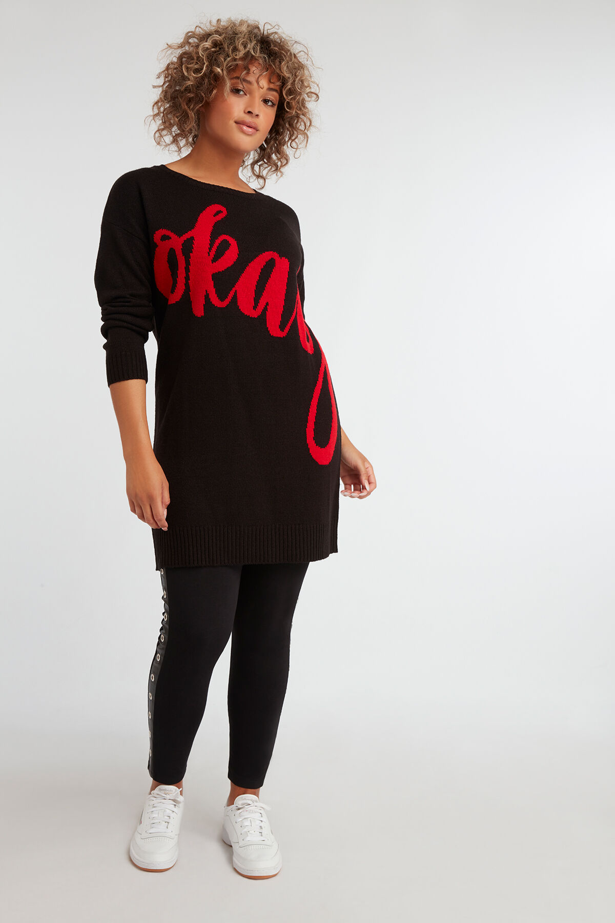 Tunique tricot&eacute;e avec une inscription  image number 5