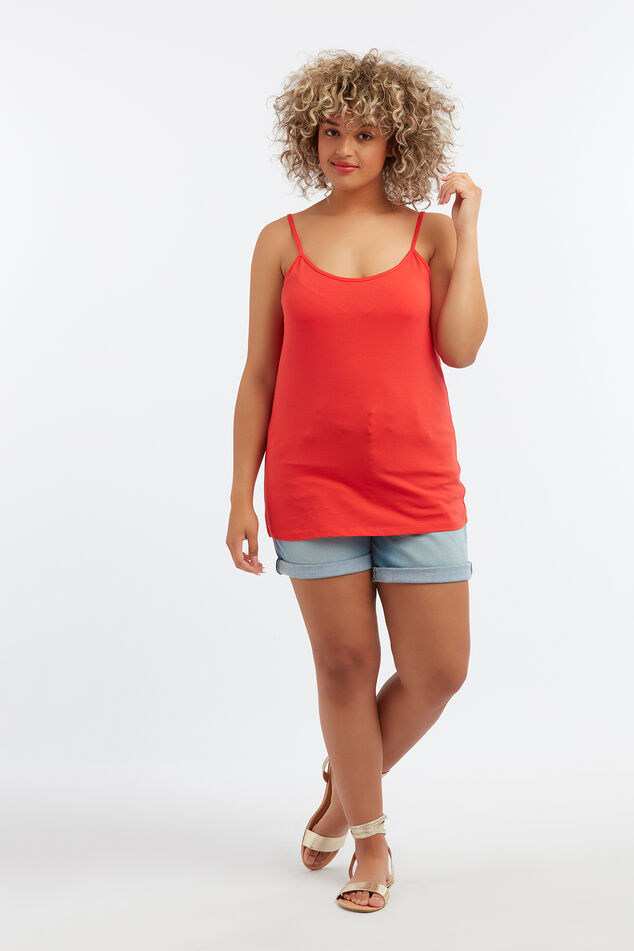 Débardeur en coton avec bretelles spaghetti image number 0