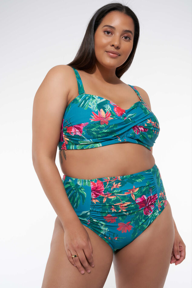 Haut de bikini bandeau avec imprimé  image number 3