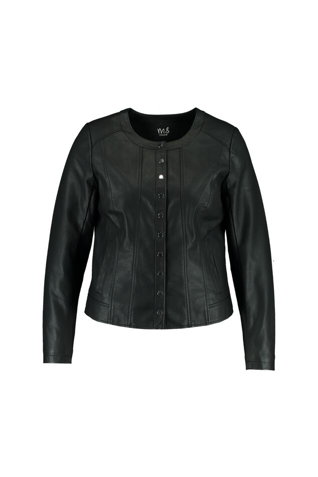 Veste en cuir PU à boutons-pression  image number 2