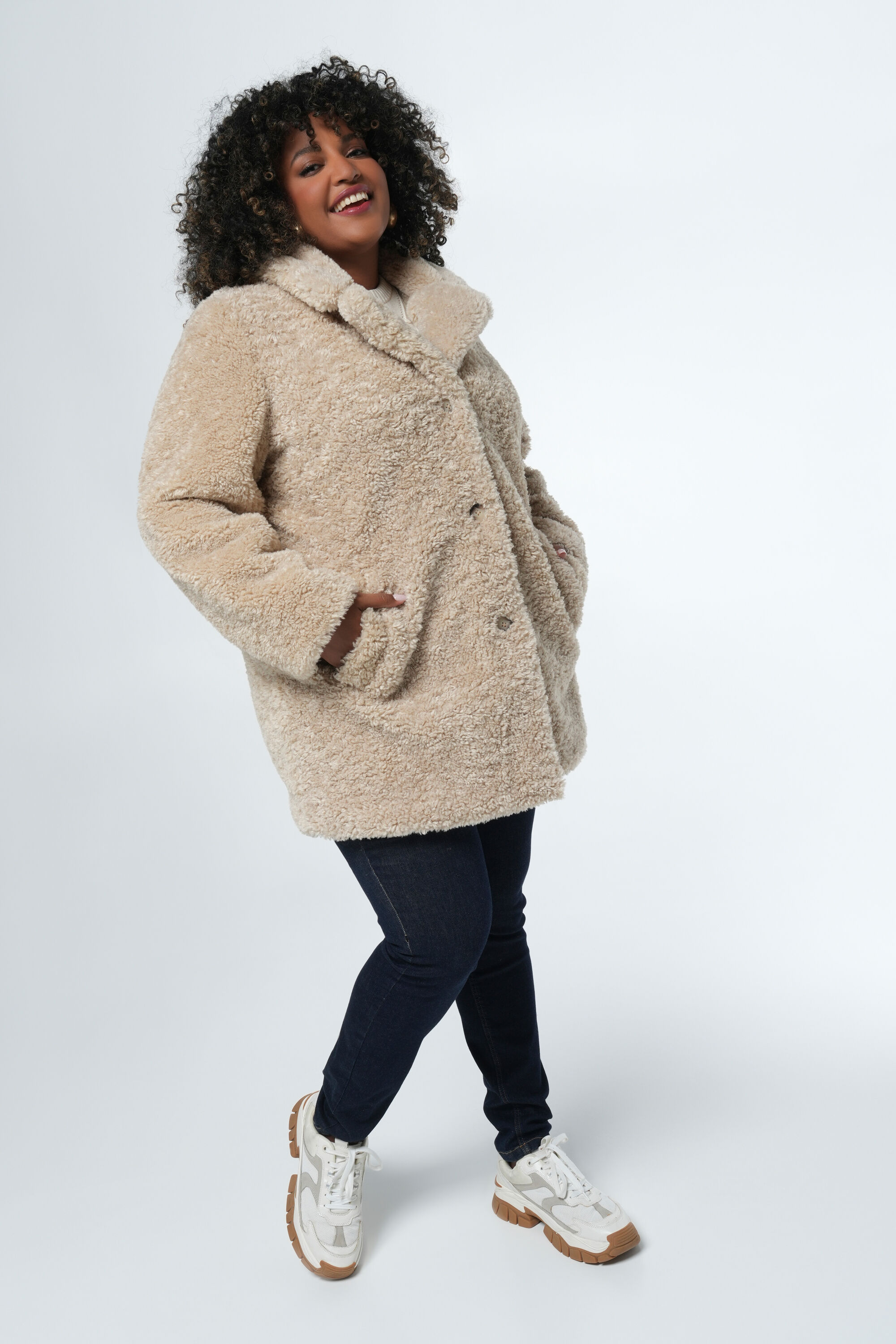 Manteau en peluche outlet