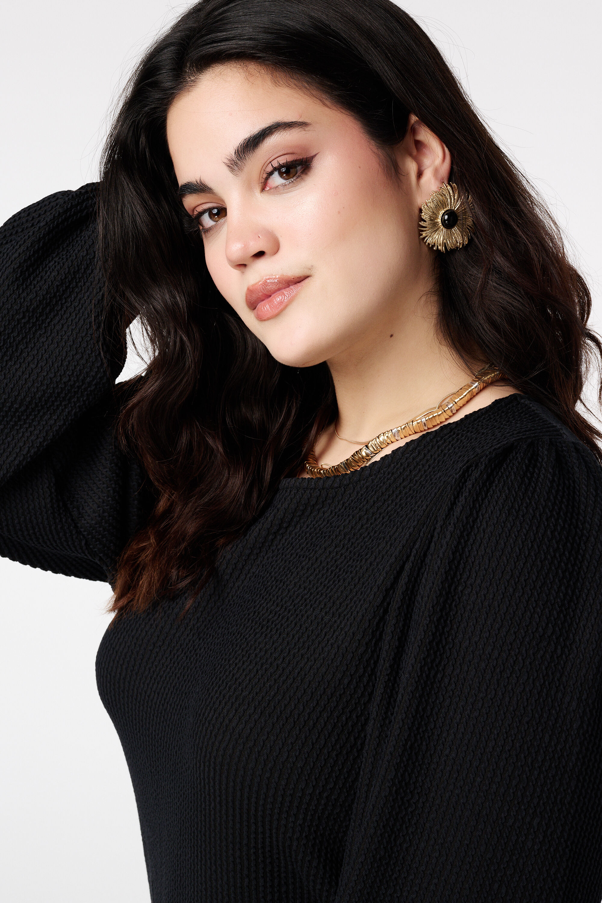 Robe droite &agrave; manches bouffantes image number 4