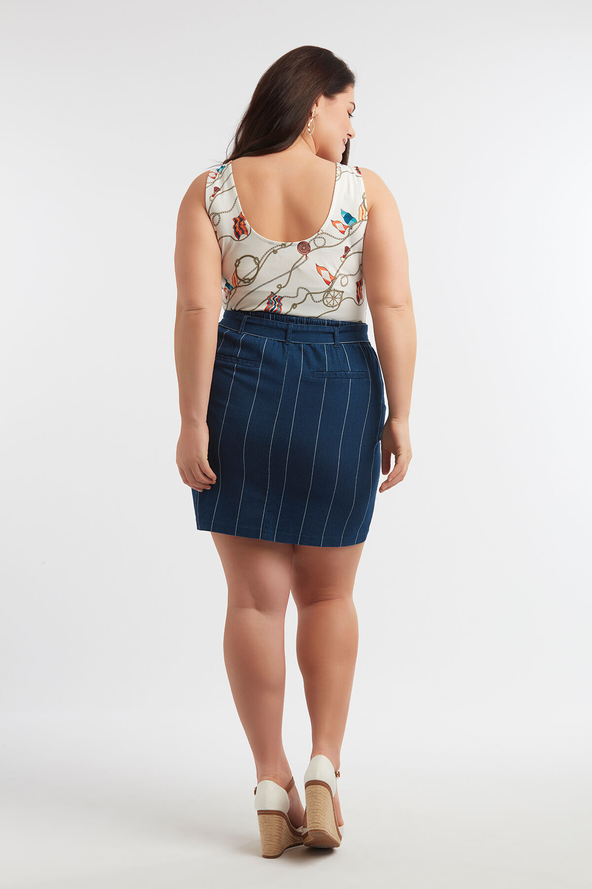 Jupe &agrave; rayures fines image number 5