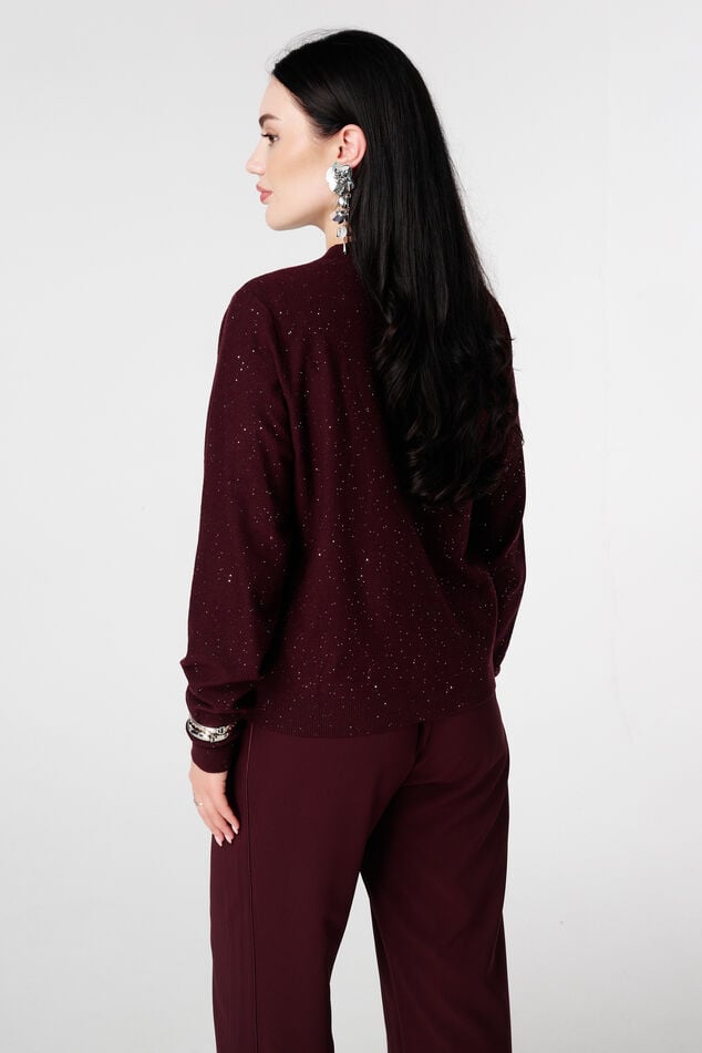 Cardigan finement tricoté avec mini paillettes image number 3