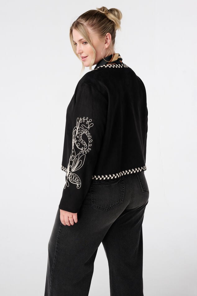 Veste aspect suédé avec broderies  image number 3