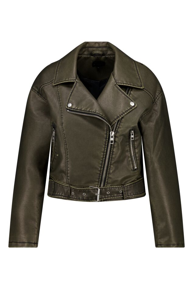 Une veste de style biker oversized au look en cuir image number 1