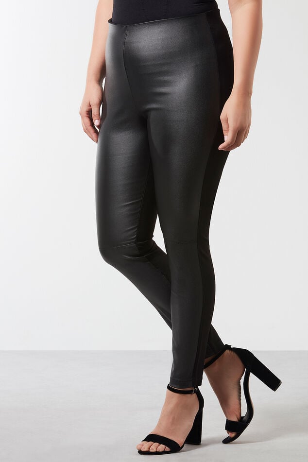 Leggings avec cuir synthétique sur le devant image number 0