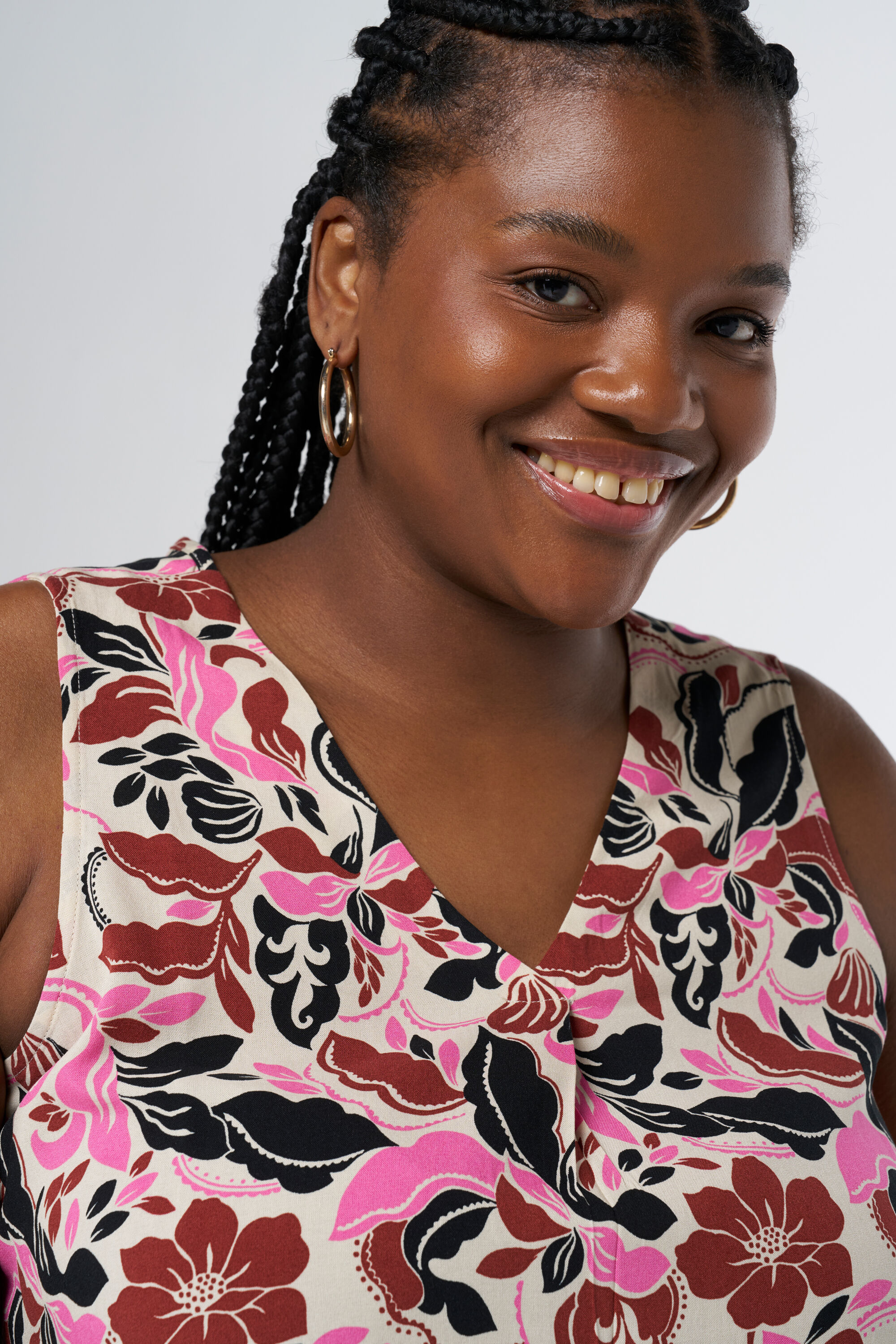 Chemisier sans manches avec imprim&eacute; image number 4