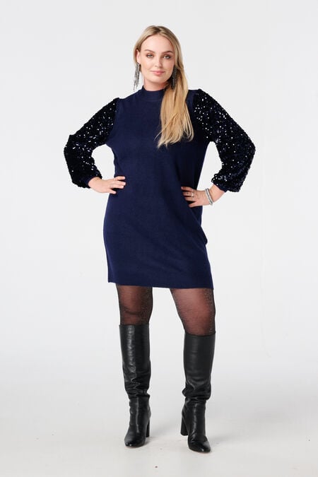 Tunique en maille avec manches à sequins Tunique en maille avec manches à sequins