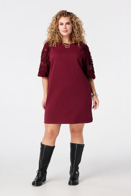Robe sweat à manches transparentes et imprimé Robe sweat à manches transparentes et imprimé