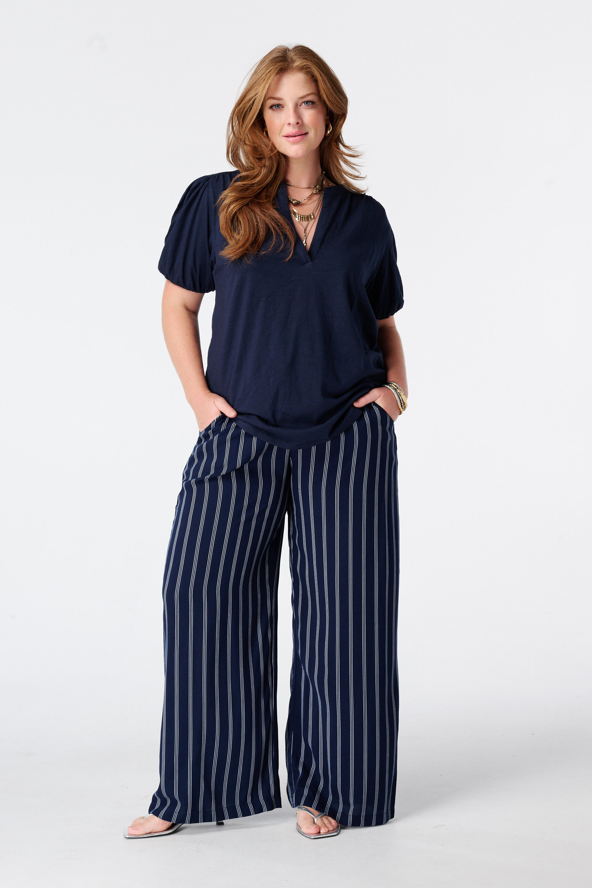 Pantalon wide leg &agrave; imprim&eacute;
