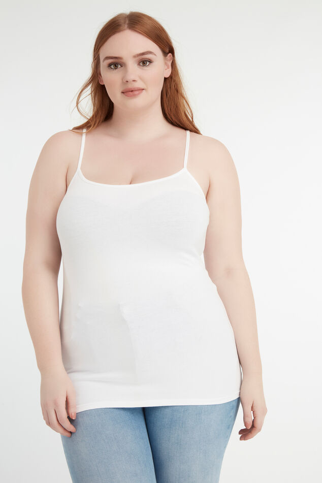 Débardeur en coton avec bretelles spaghetti image number 0