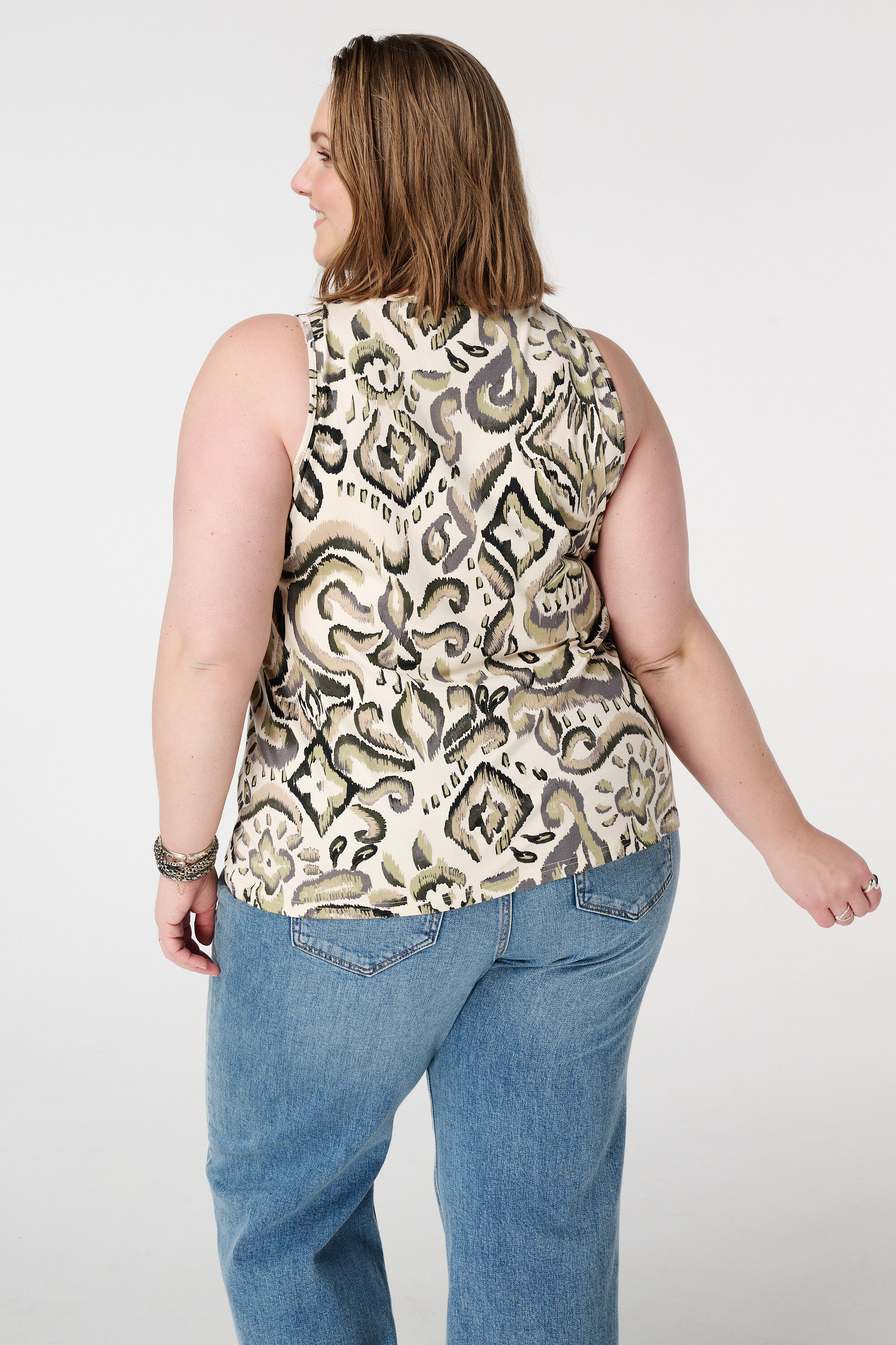 D&eacute;bardeur avec col en V et imprim&eacute; image number 3