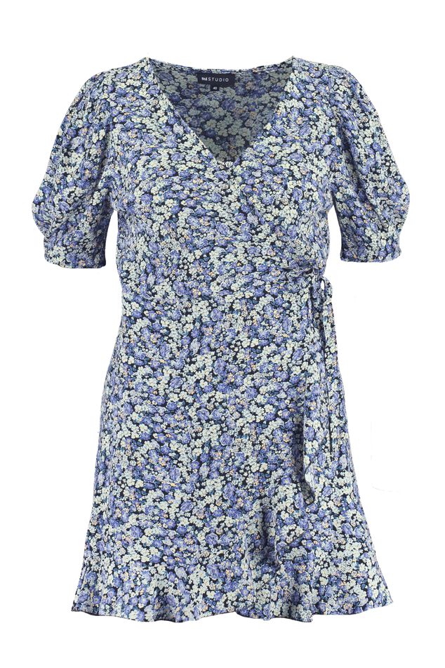 Robe portefeuille à manches bouffantes image number 2