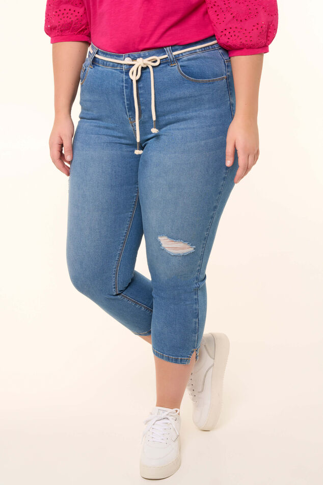 Capri en jean avec cordon de serrage image 6