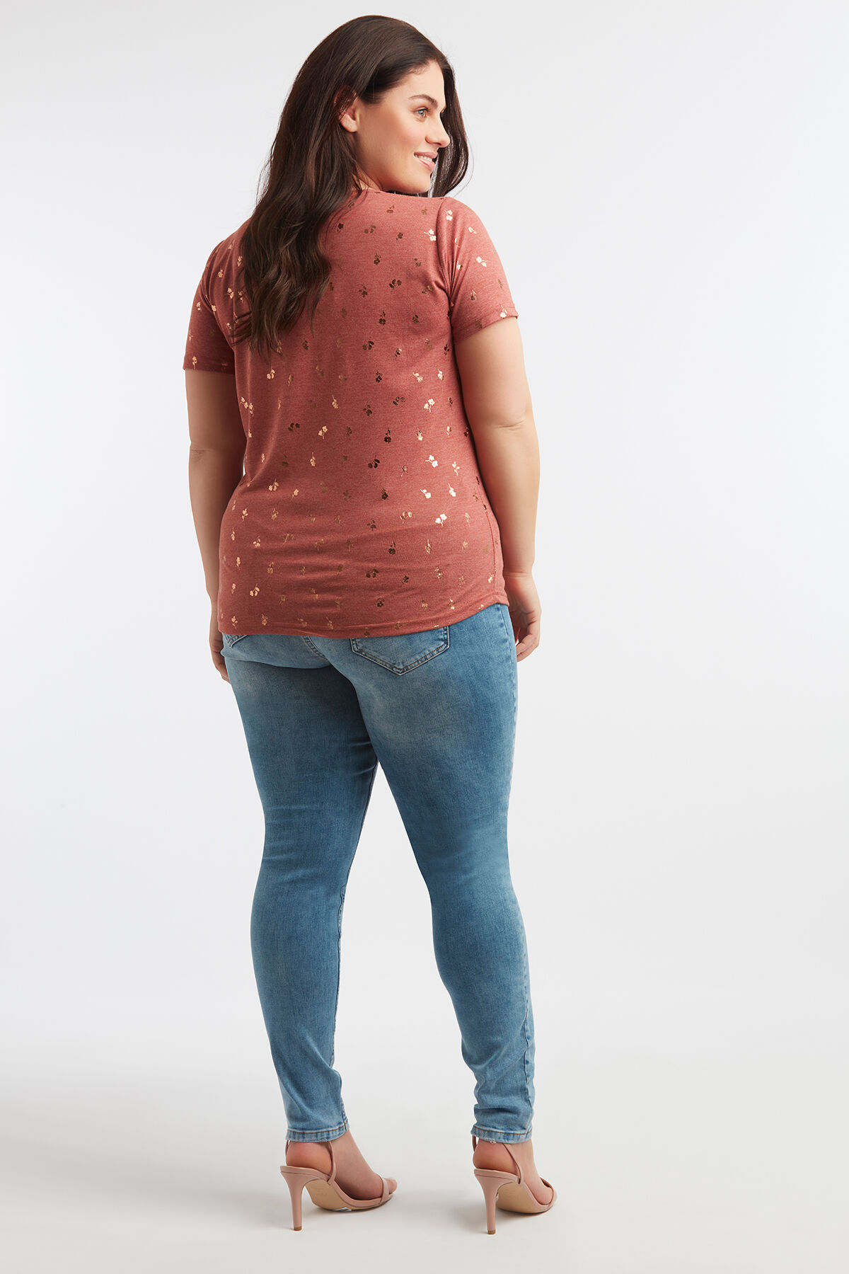 T-shirt &agrave; imprim&eacute; m&eacute;tallis&eacute; image number 5