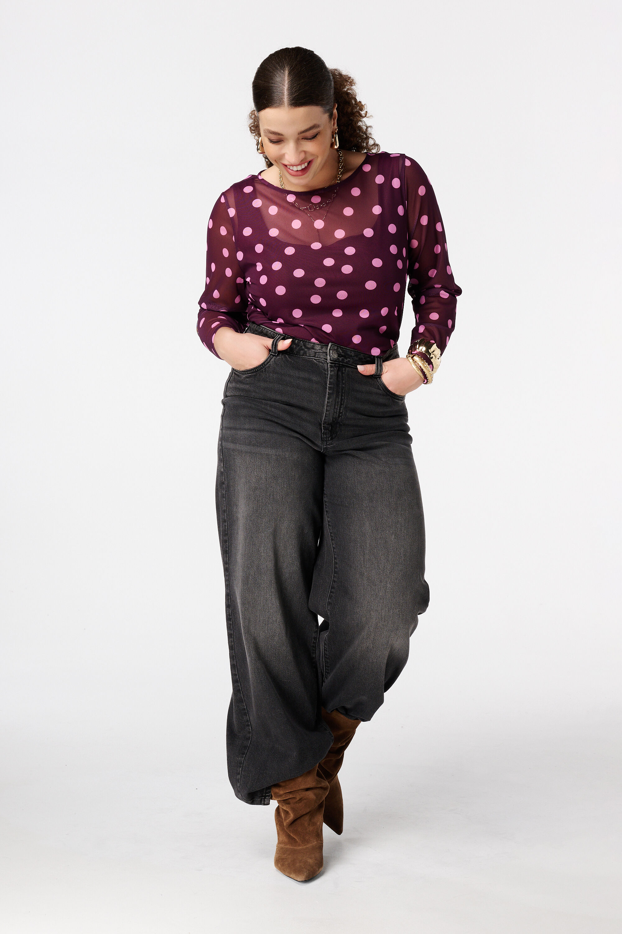 Top en maille &agrave; pois image number 5