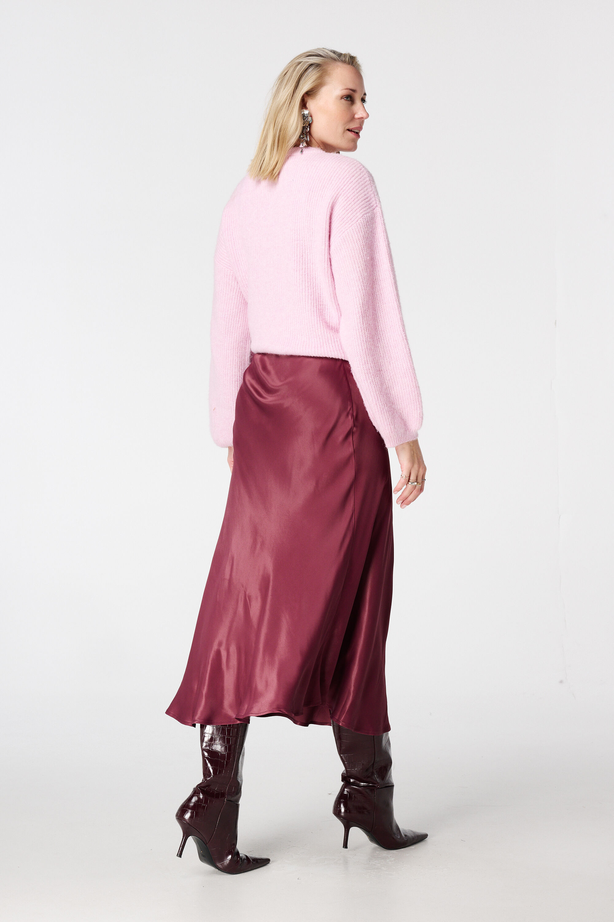 Jupe midi en satin image number 3