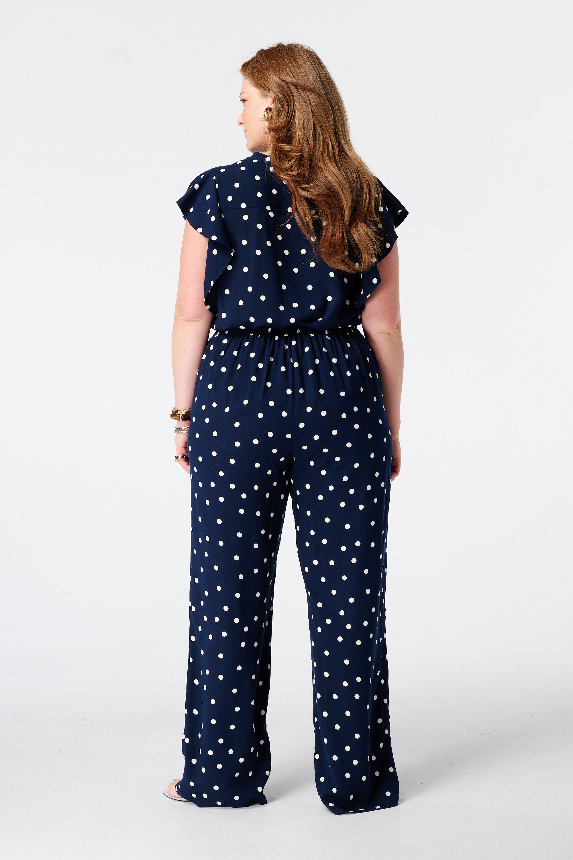 Pantalon wide leg &agrave; pois image number 3