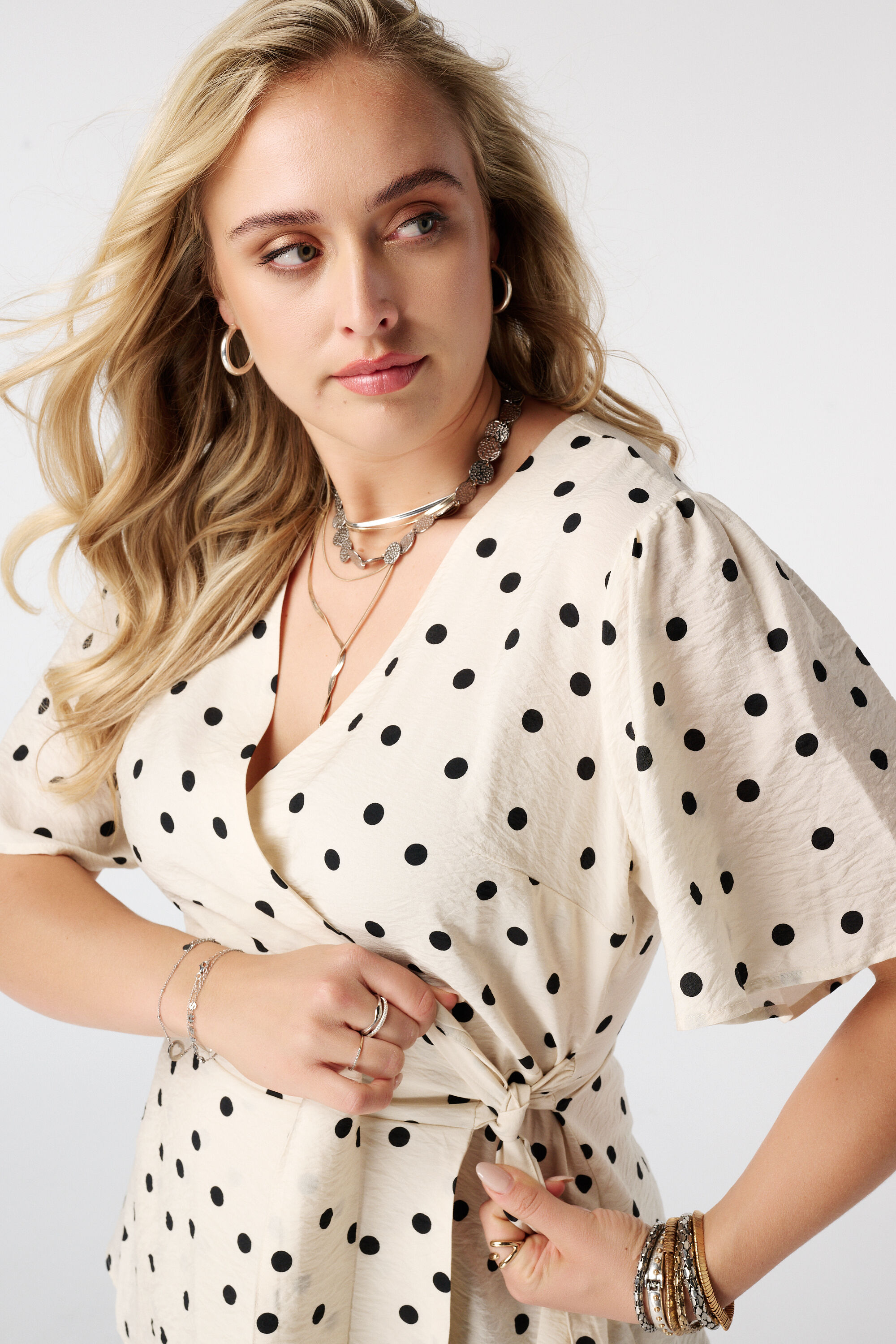 Blouse cache c&oelig;ur &agrave; pois image number 4