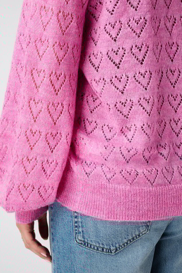 Pull ajouré avec motif cœurs image number 6