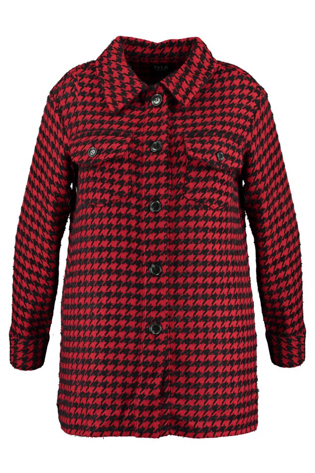 Veste chemise avec imprimé pied-de-poule image number 1