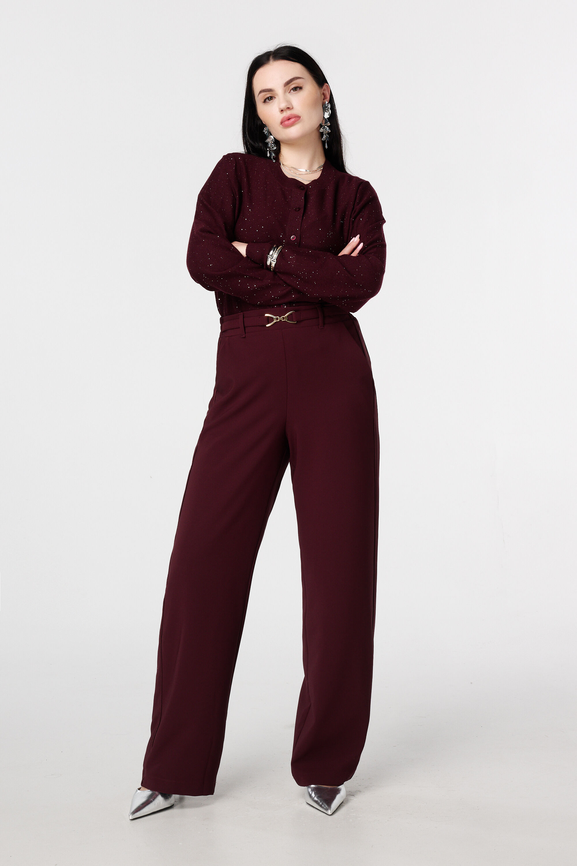 Cardigan finement tricot&eacute; avec mini paillettes image number 5