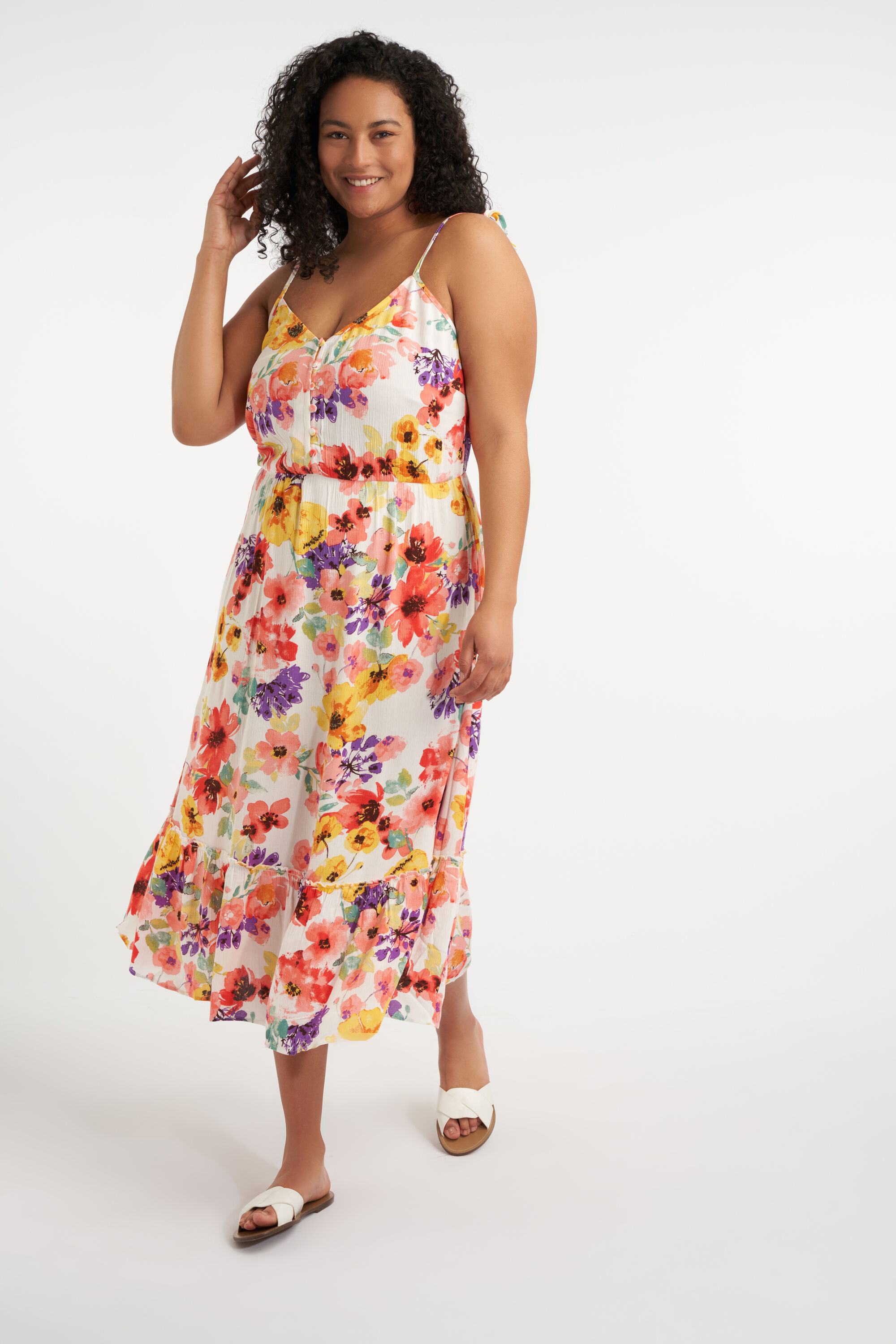 Robe midi &agrave; imprim&eacute; floral image number 5