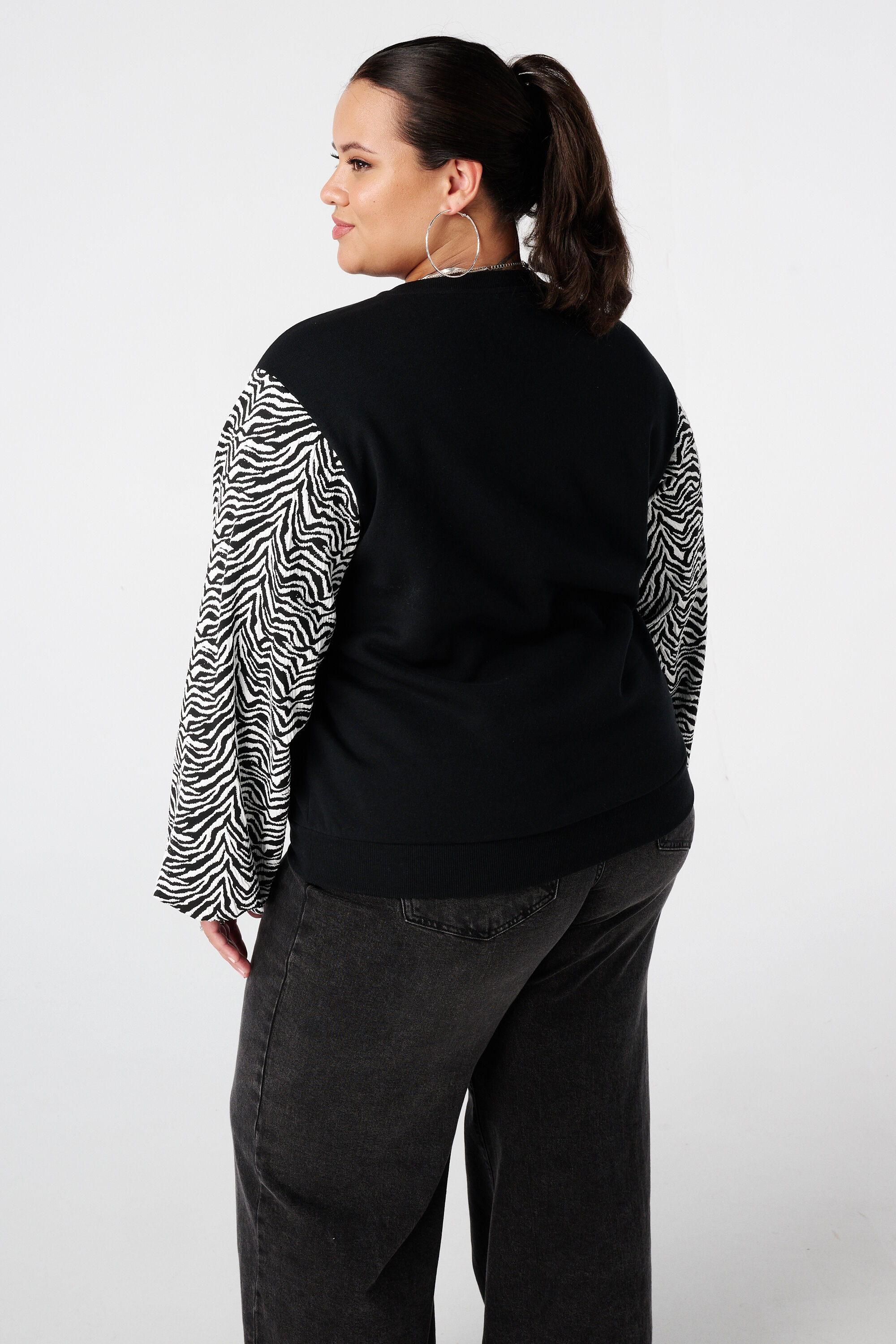 Sweat &agrave; manches ballon avec imprim&eacute; image number 3