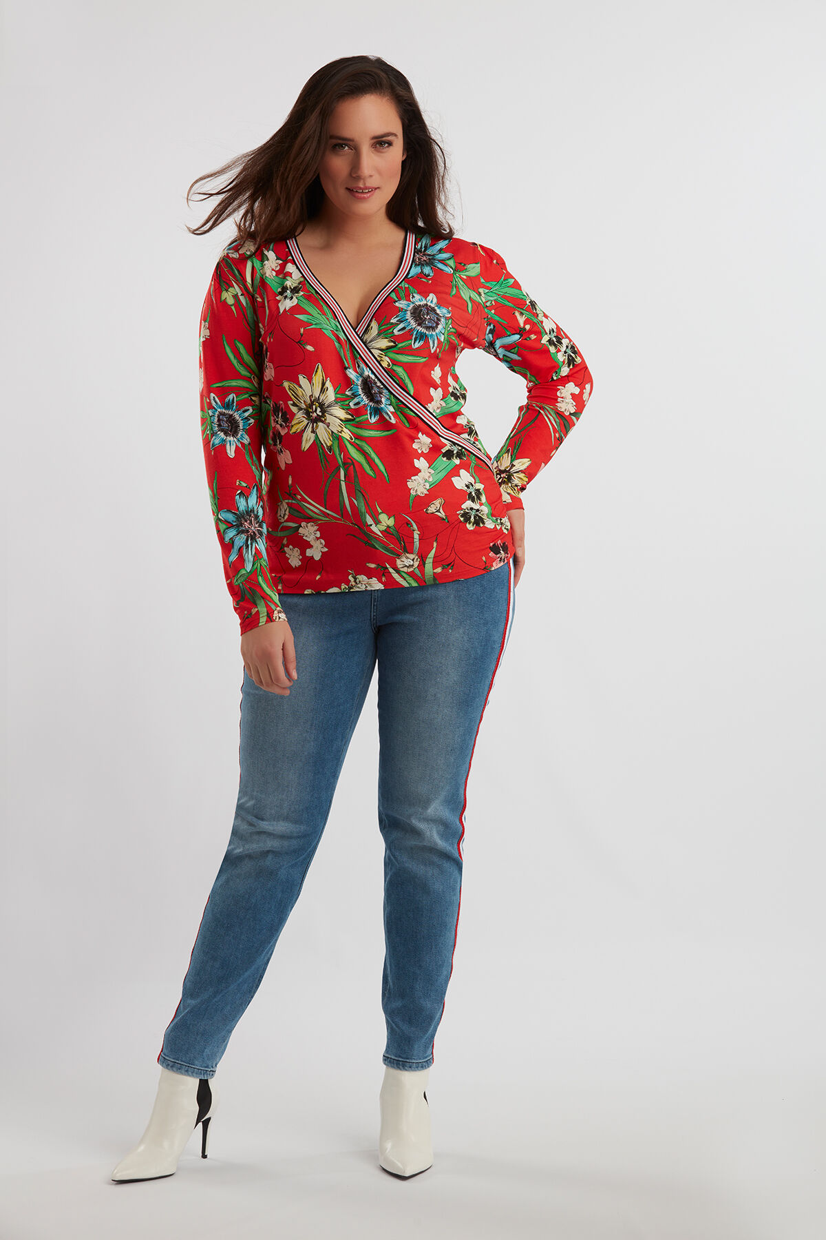 Haut cache-coeur &agrave; imprim&eacute; floral image number 3