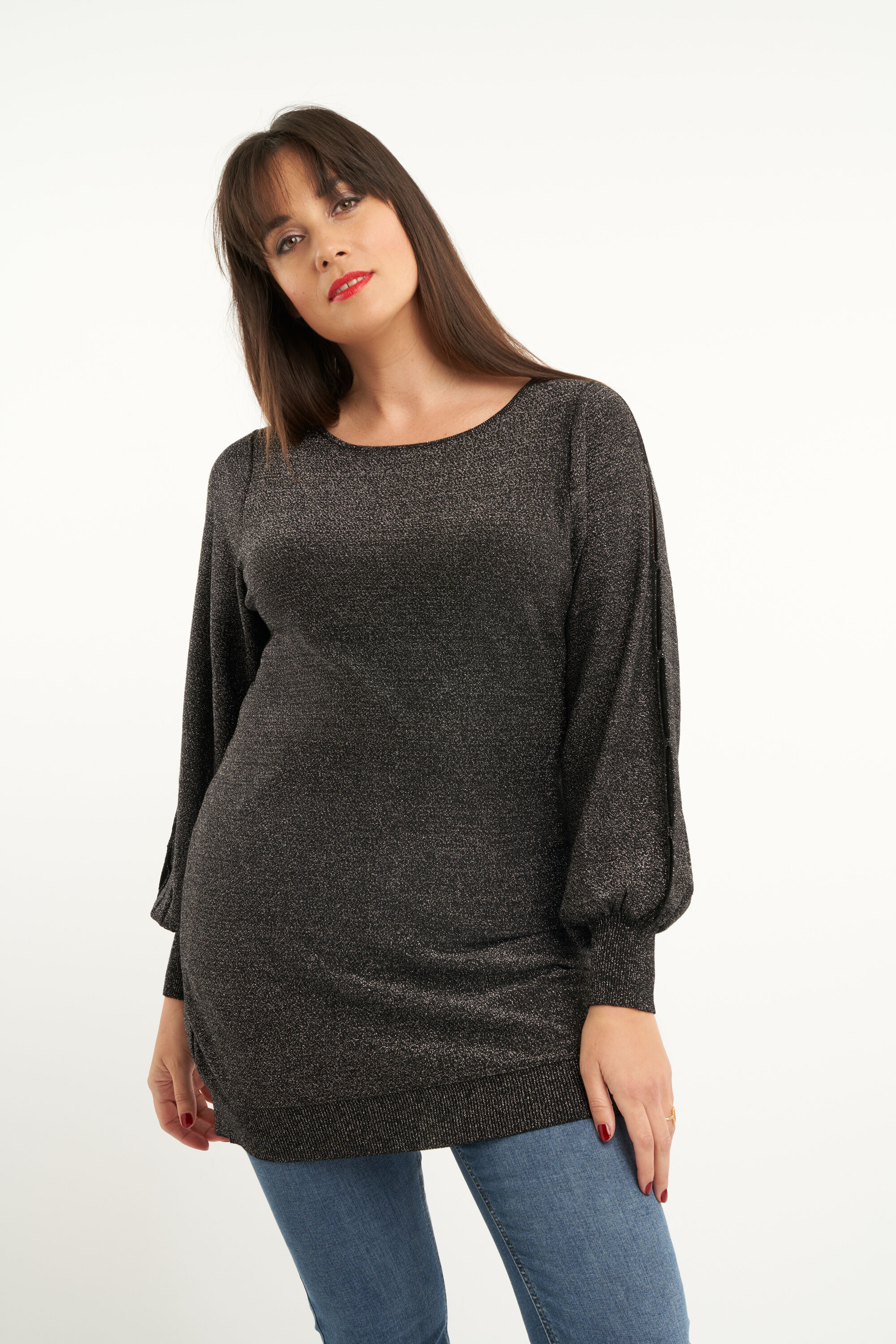 Pull long &agrave; paillettes image number 6