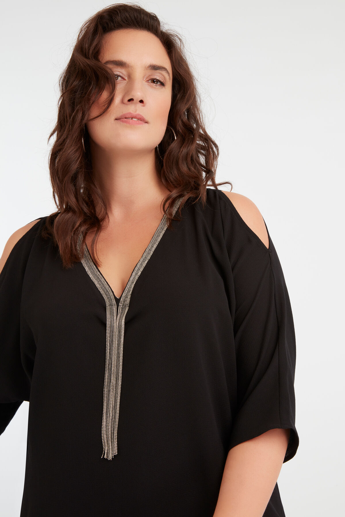 Chemisier &agrave; &eacute;paules ajour&eacute;es image number 5