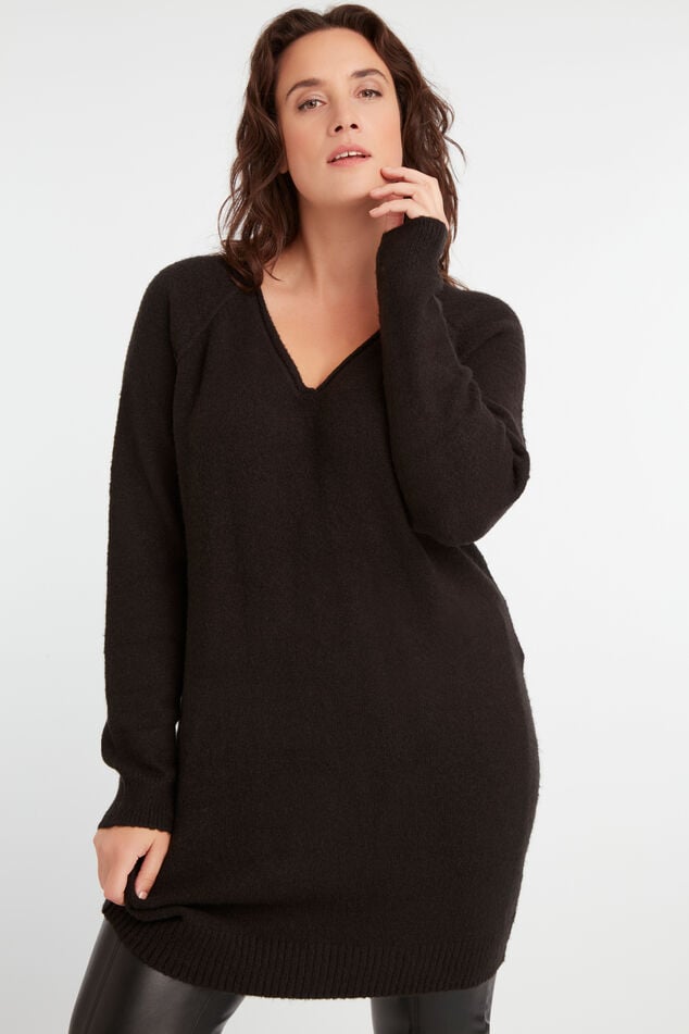 Robe pull avec col en V        image number 3