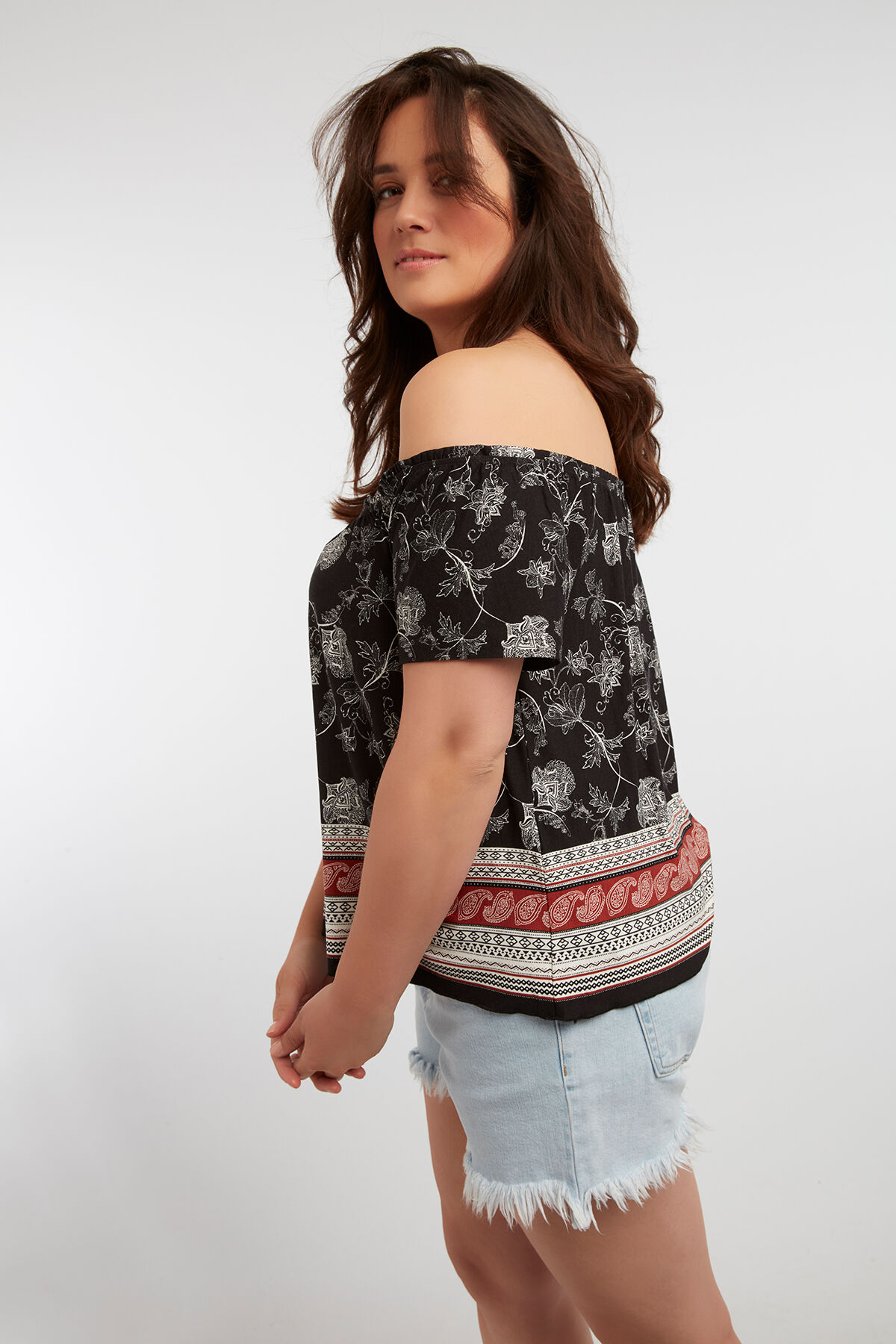 Haut avec encolure &eacute;lastique image number 3