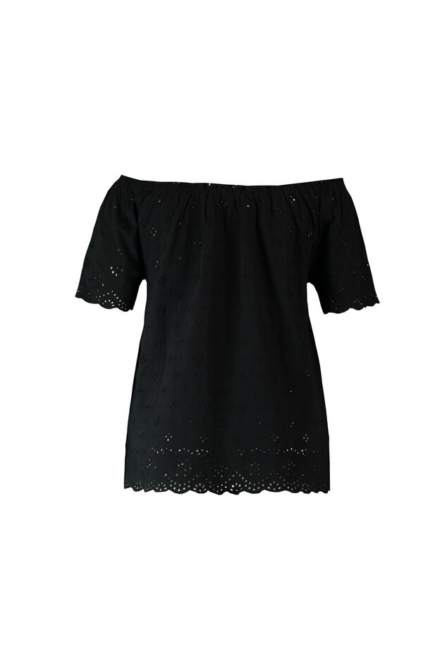 Haut épaules dénudées avec broderie image number 3