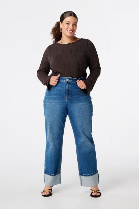 Jeans larges à revers Jeans larges à revers