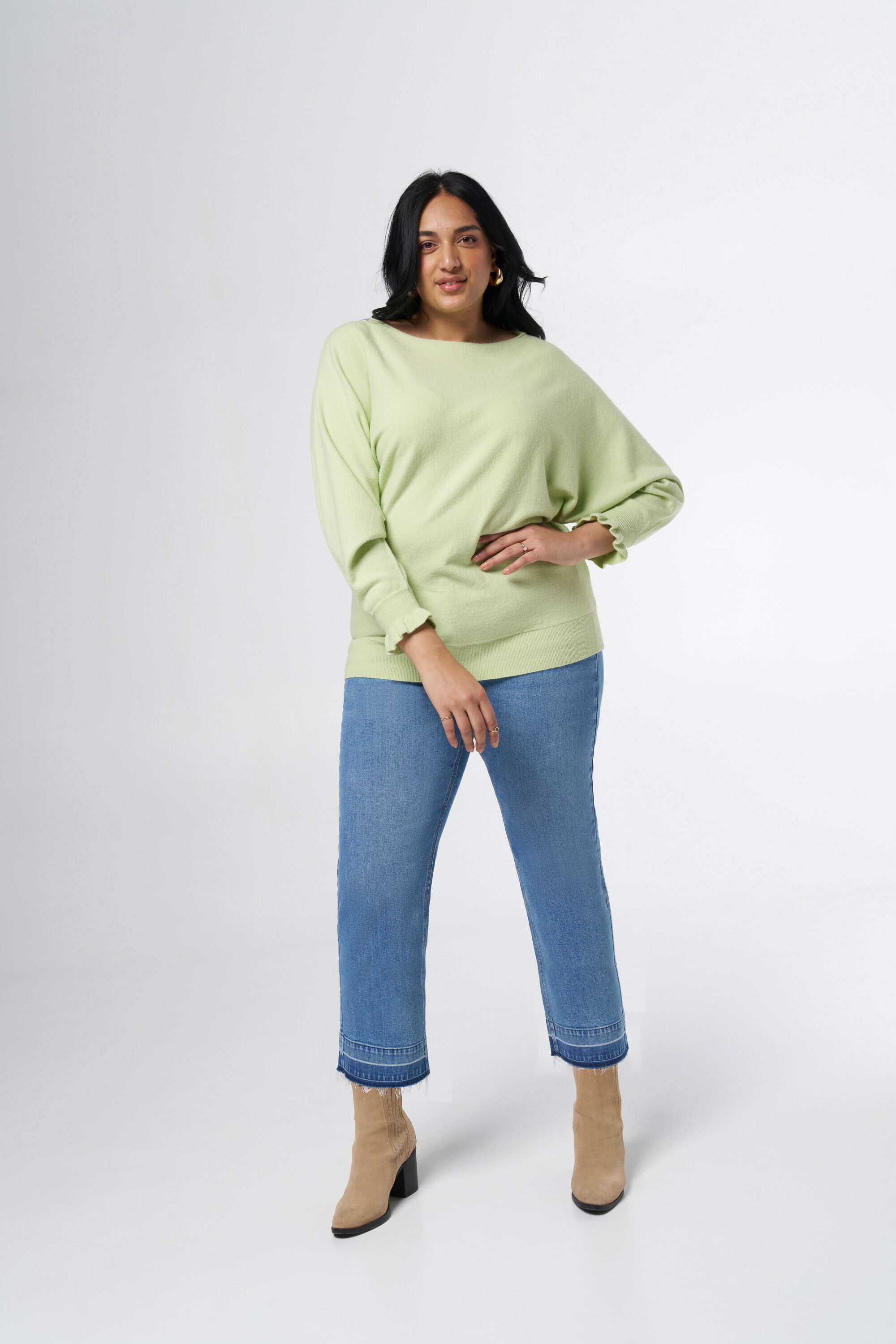 Pull en maille avec col bateau image number 5