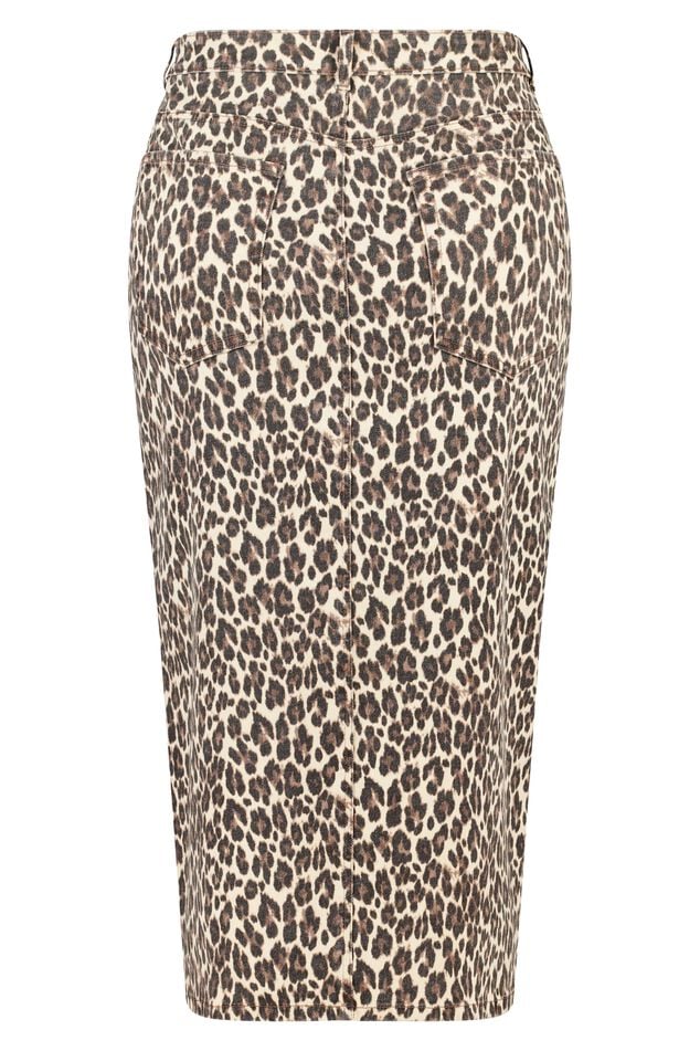 Jupe en denim avec imprimé panthère image number 2