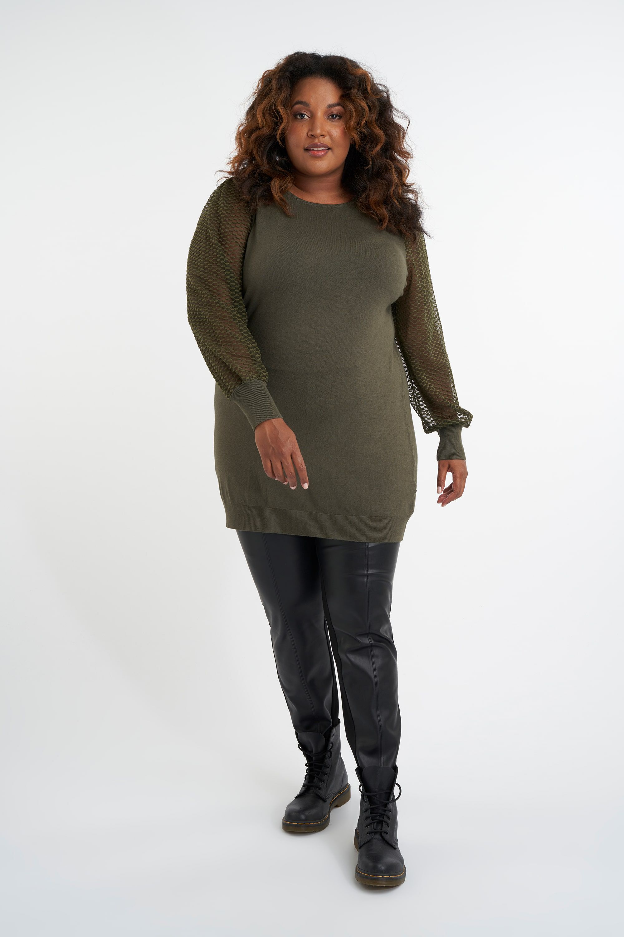 Pull long avec manches en mousseline image number 4