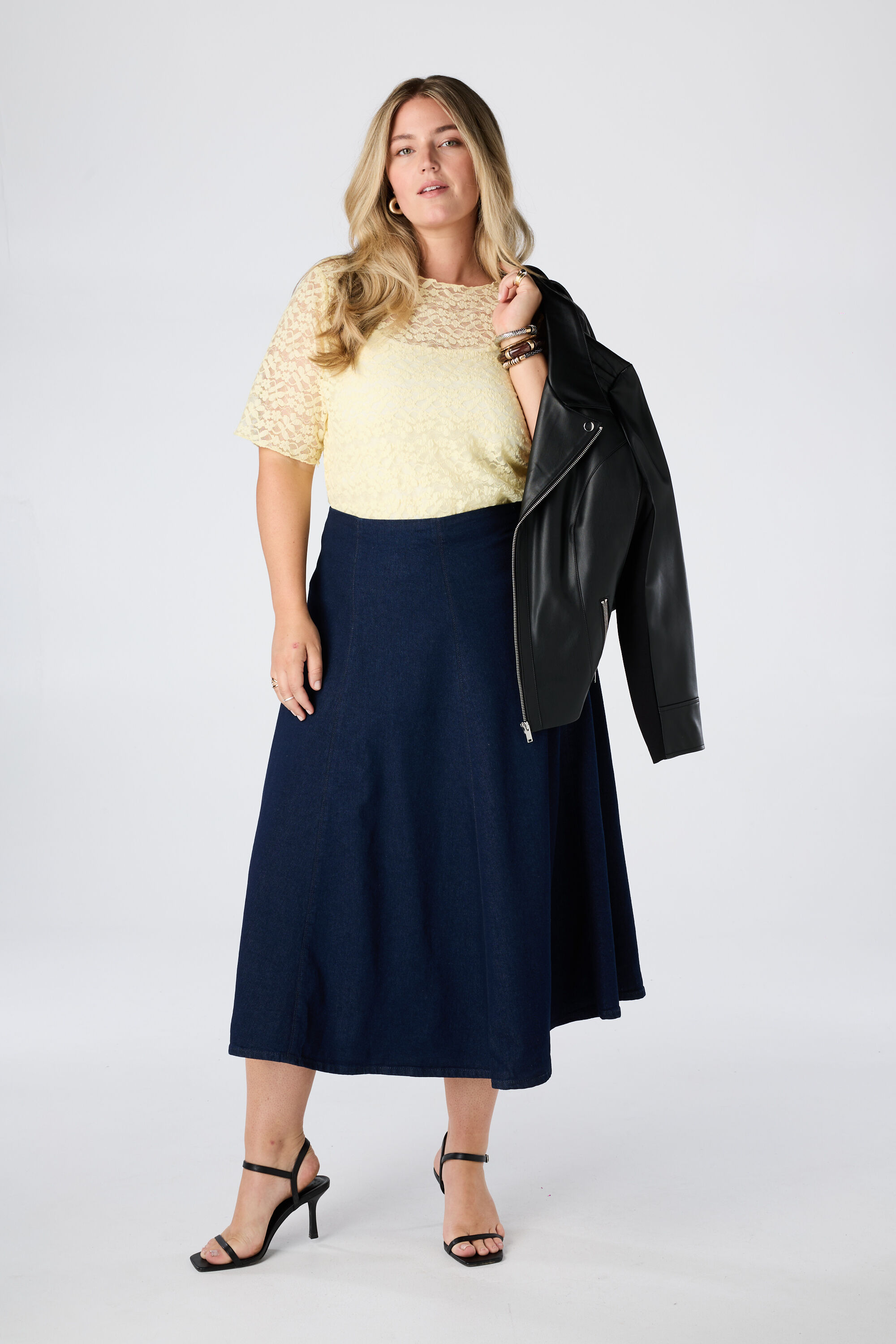 Jupe midi en jean