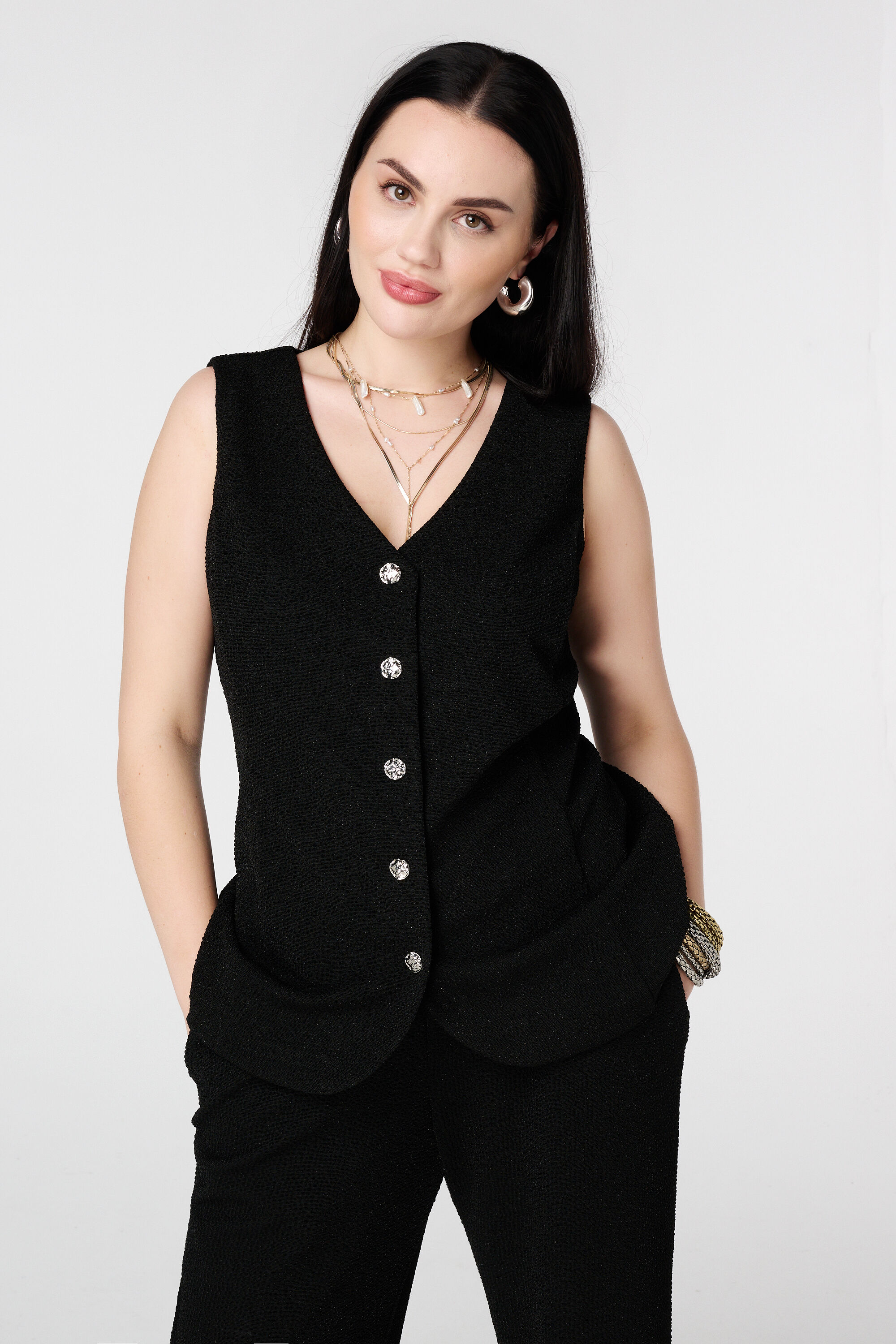 Gilet avec boutons et lurex