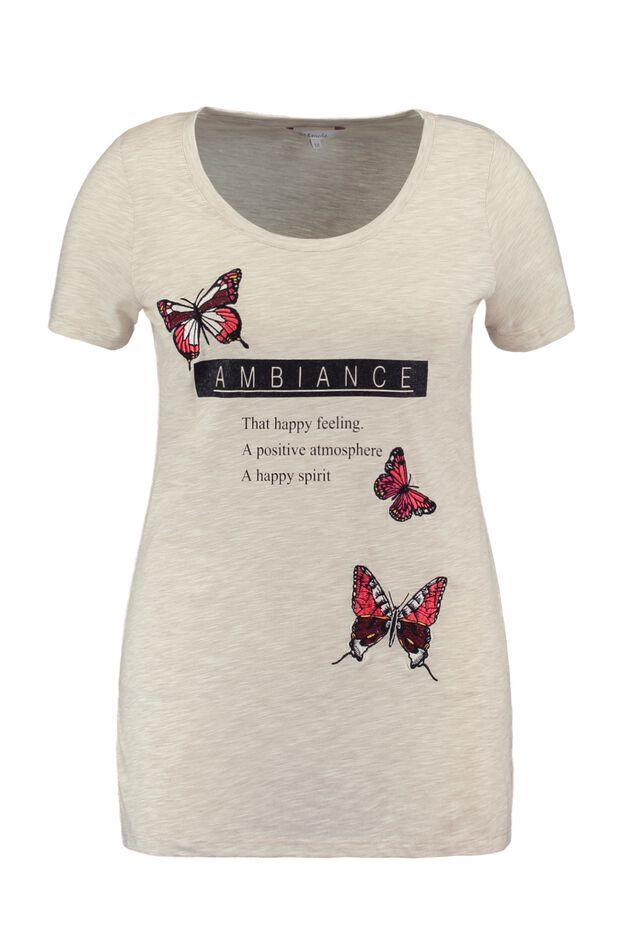 T-shirt avec texte et broderie image number 1