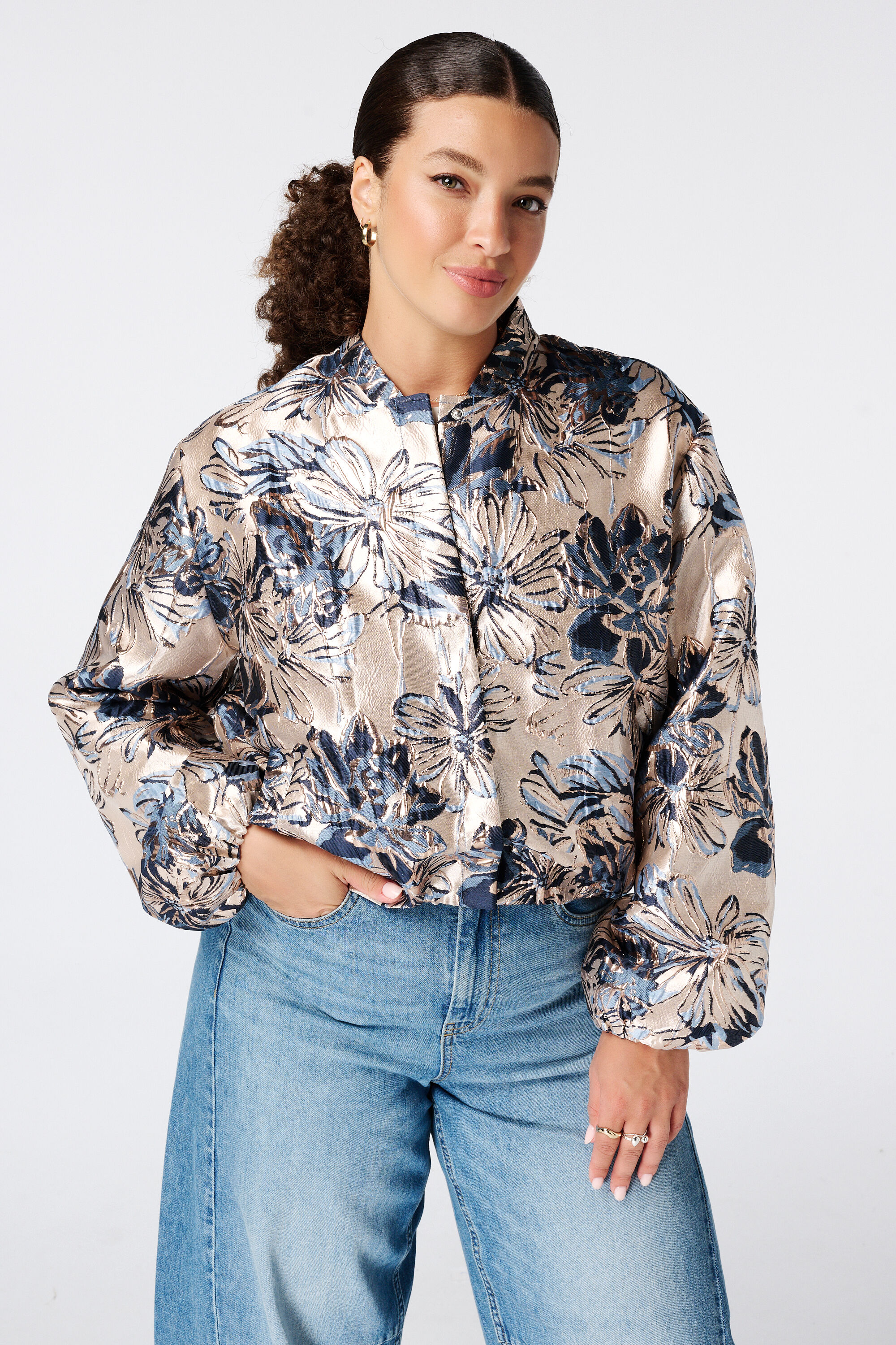 Blouson bomber jacquard
