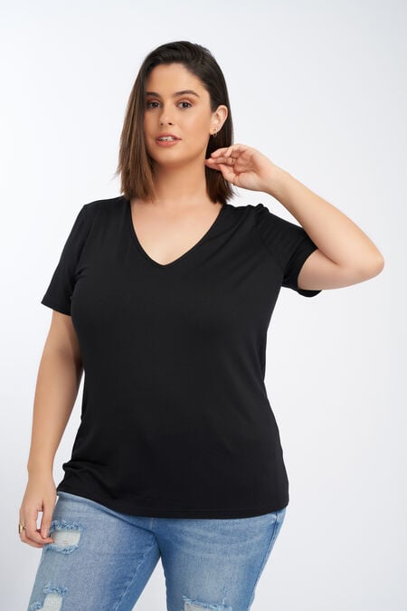 Lot de 2 t-shirts avec col en V Lot de 2 t-shirts avec col en V