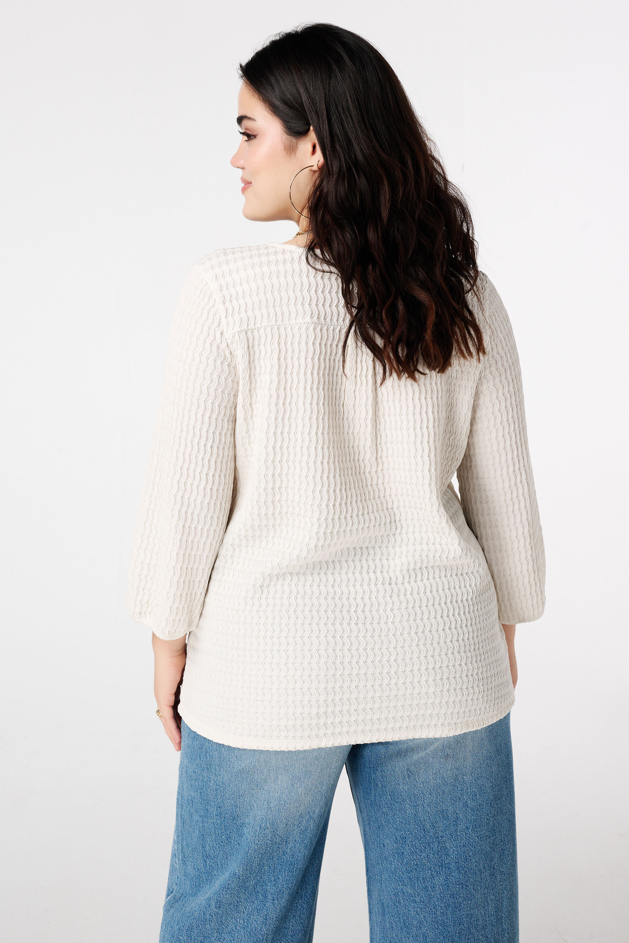 Haut en jersey &agrave; structure image number 3