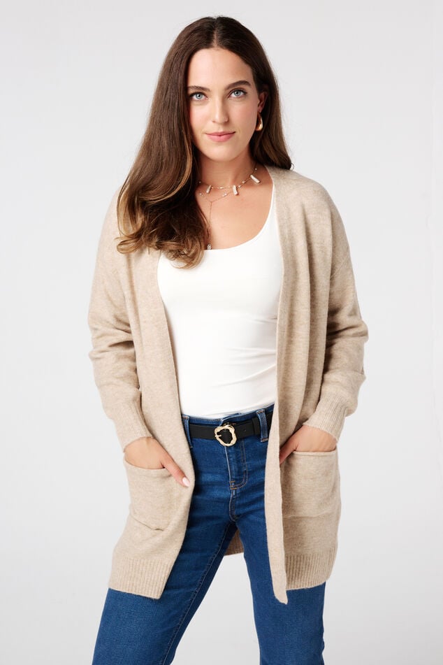 Cardigan mi-long avec poches latérales image number 0