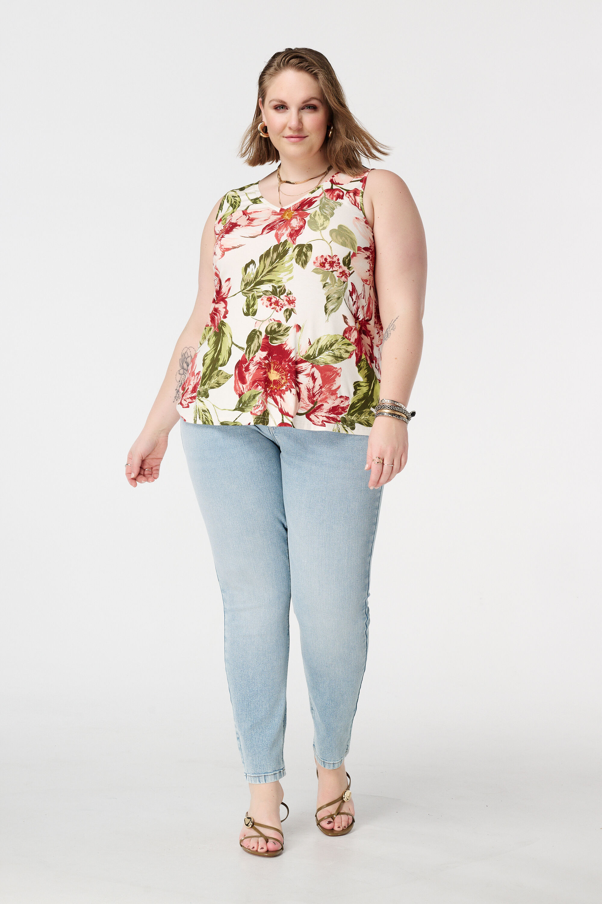 D&eacute;bardeur avec col en V et imprim&eacute; image number 5