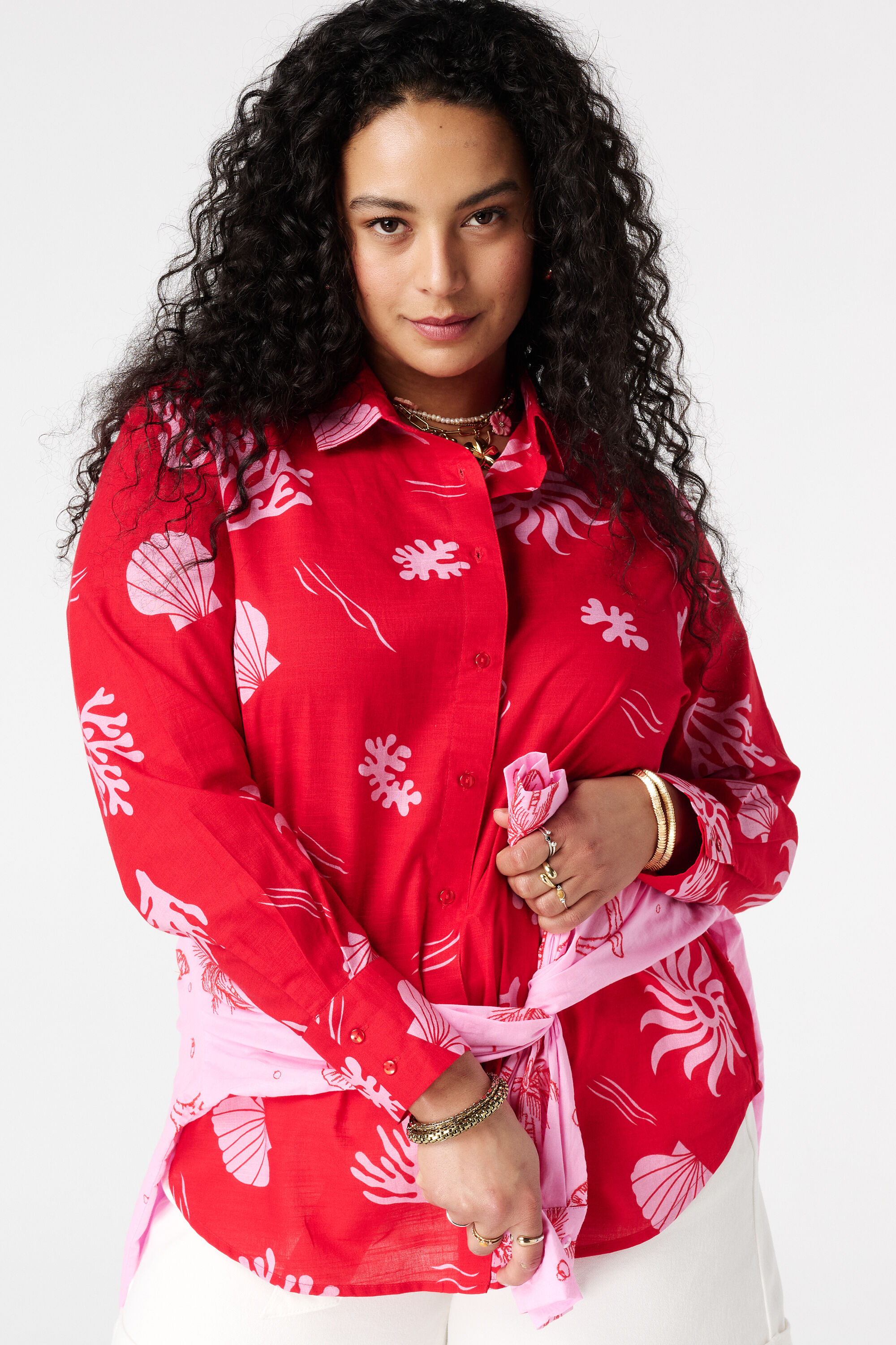 Blouse avec imprim&eacute; tropical image number 4